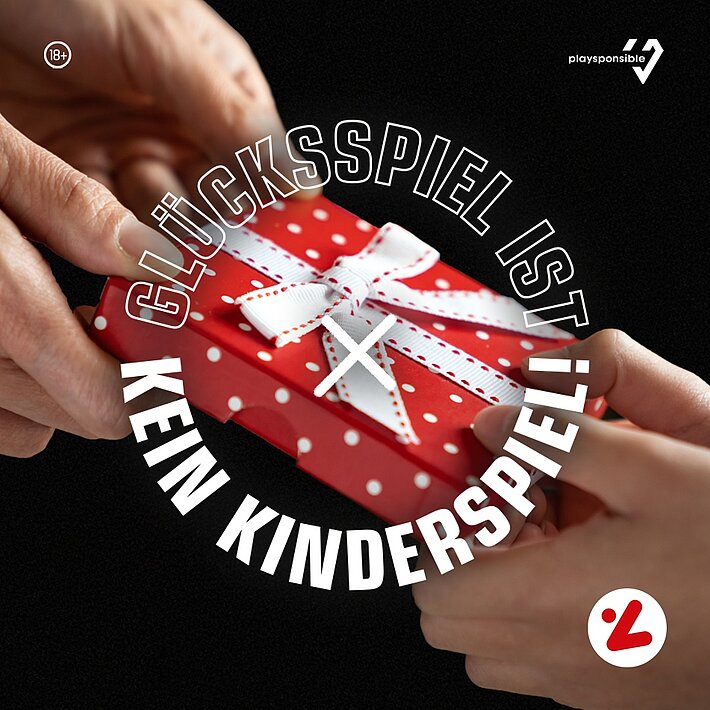 Glücksspiel ist kein Kinderspiel. Sujet der internationalen "Gift Responsible Campaign"