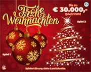 Rubbellos Frohe Weihnachten bis zu 30.000 Euro gewinnen