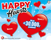 Rubbellos Happy Hearts. Besser als Billets und Kerzen: Rubbellose voller Herzen!