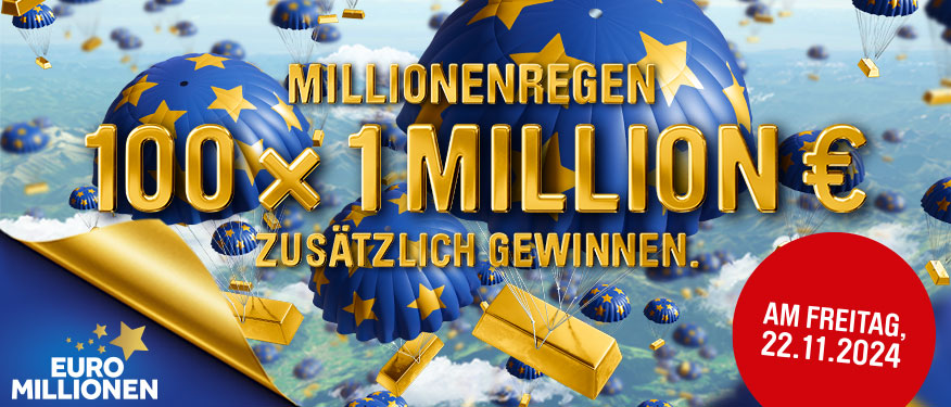 Jetzt 100 x 1 Million extra bei EuroMillionen gewinnen!